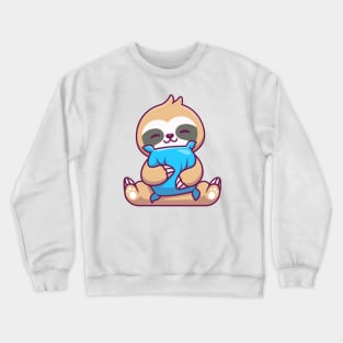 Cute Sloth Hug Pillow Crewneck Sweatshirt